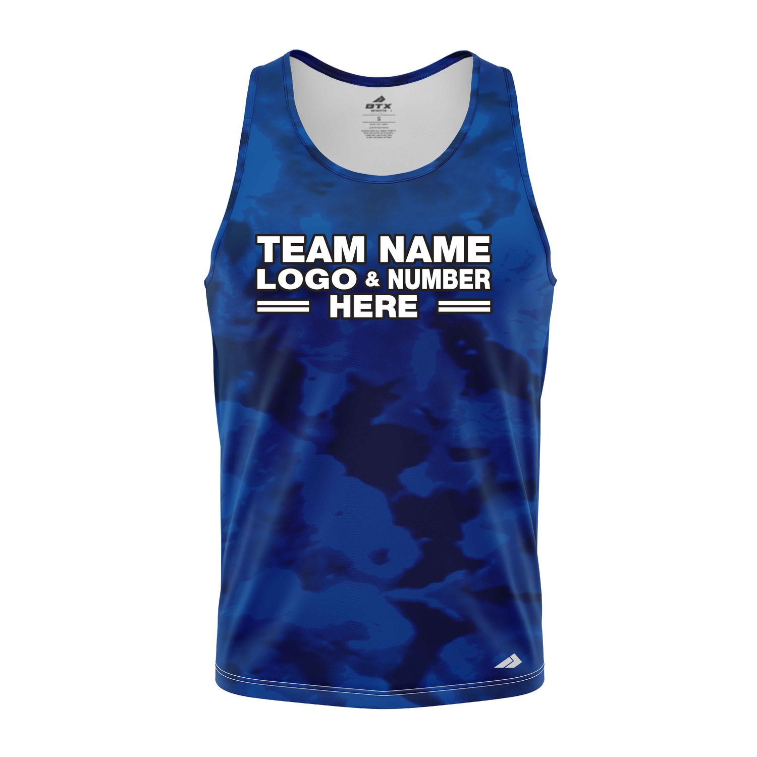 Custom Fully Sublimated USA FLAG Camo Three Pattern Blue Performance Tank Top 22212
