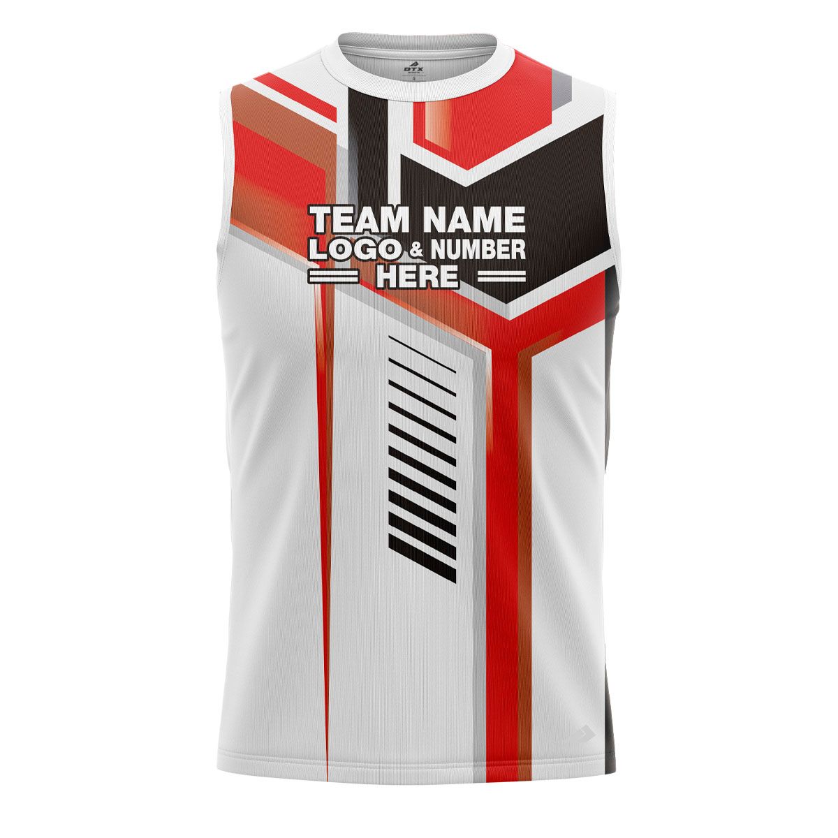 Custom Fully Sublimated Stylish Pool Ball Pattern Red White Black Performance Sleeveless 22448