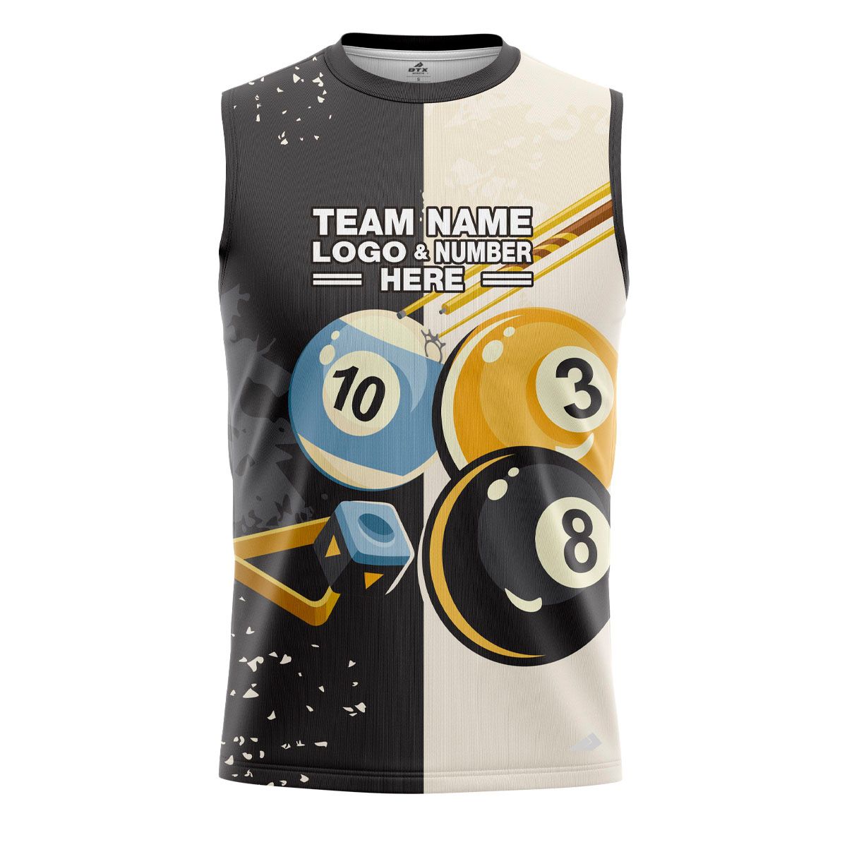 Custom Fully Sublimated Professional Pool Ball Pattern Performance Sleeveless 22456