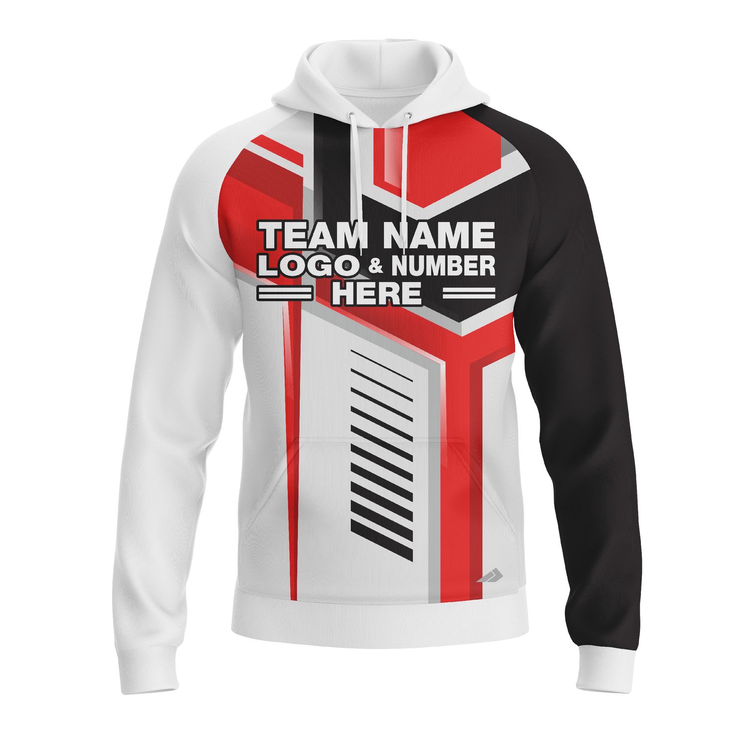 Custom Fully Sublimated Stylish Pool Ball Pattern Red White Black Performance Sports Pullover Hoodie 22470