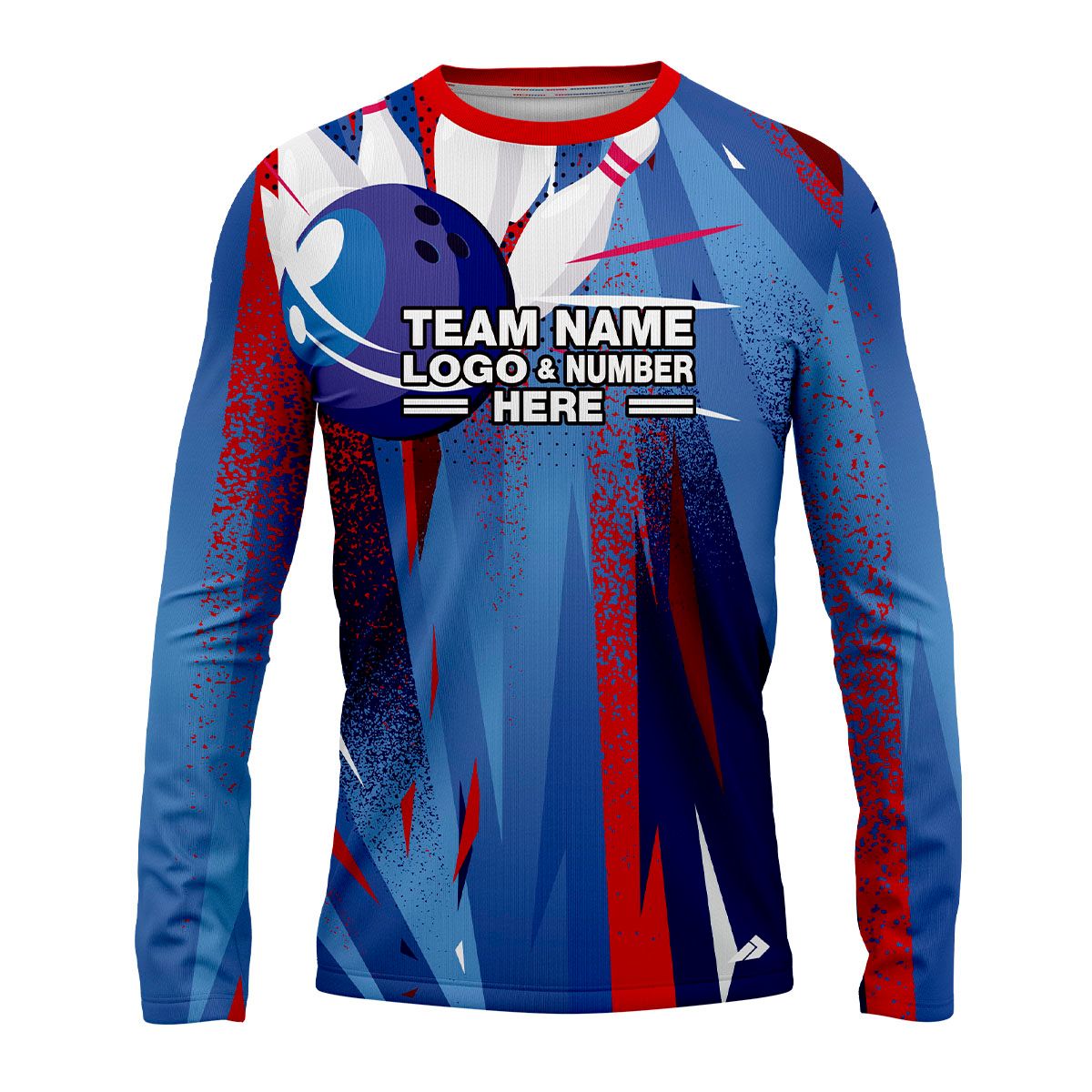 Custom Fully Sublimated Deluxe Bowling  Pattern Performance Long Sleeves 22542