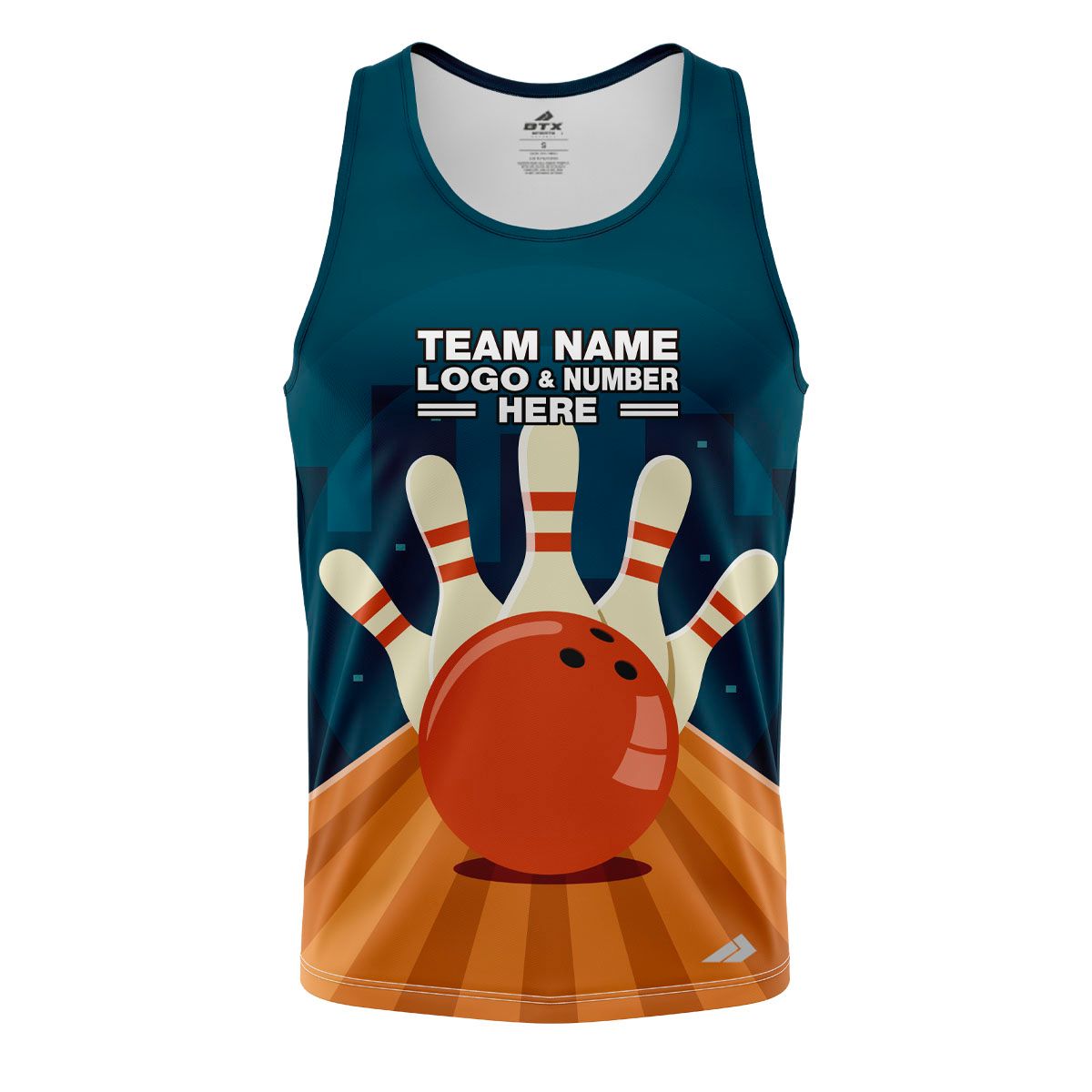 Custom Fully Sublimated Professional Bowling  Pattern Performance Tank Top 22590