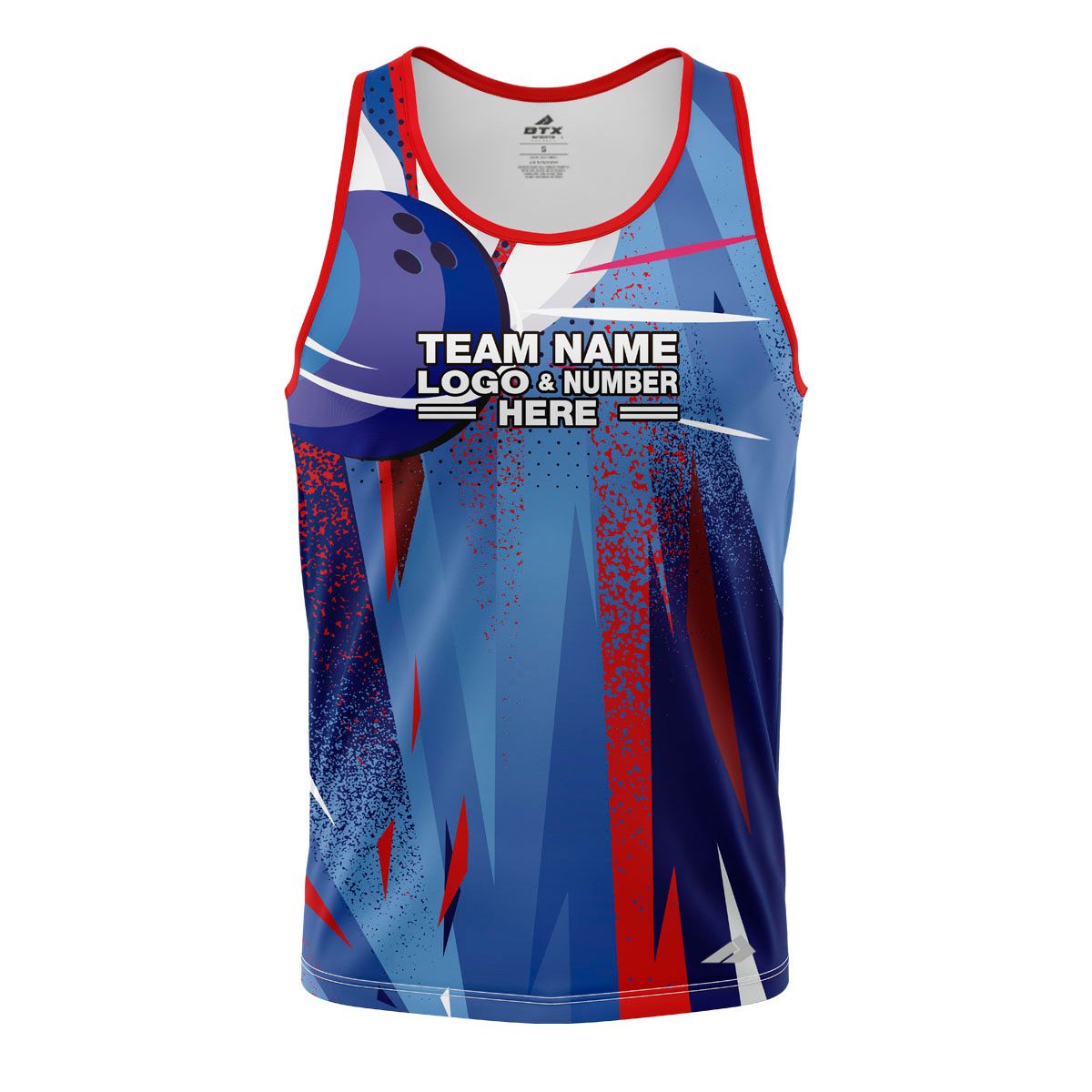 Custom Fully Sublimated Deluxe Bowling  Pattern Performance Tank Top 22594