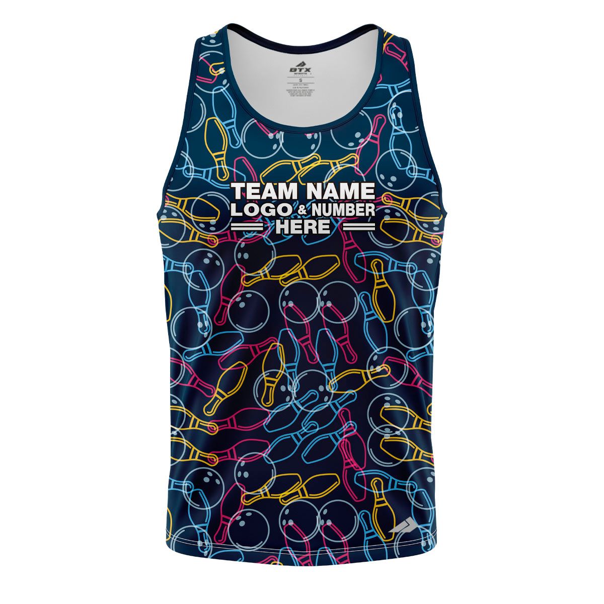 Custom Fully Sublimated Party Bowling Pattern Multicolor Performance Tank Top 22598