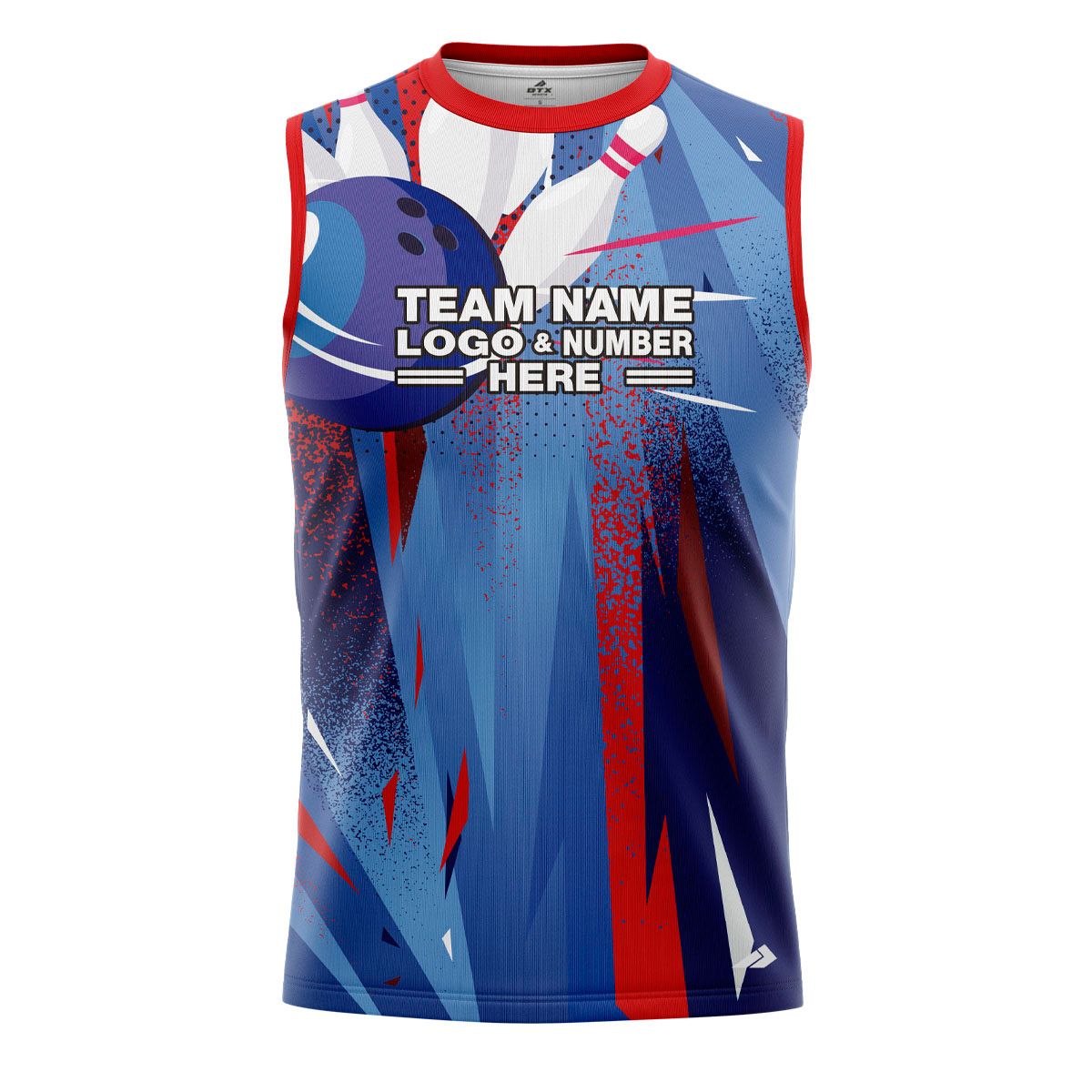 Custom Fully Sublimated Deluxe Bowling  Pattern Performance Sleeveless 22622