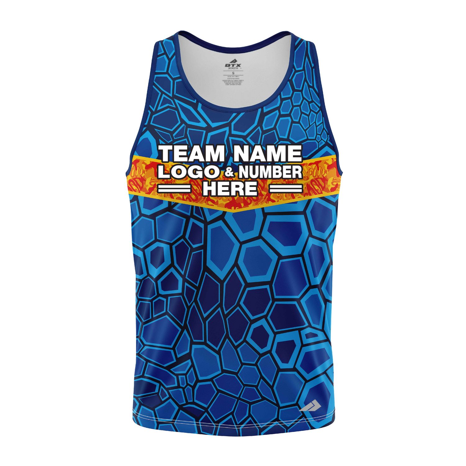 Custom Fully Sublimated Scales Fishing Pattern Blue Performance Tank Top 22649