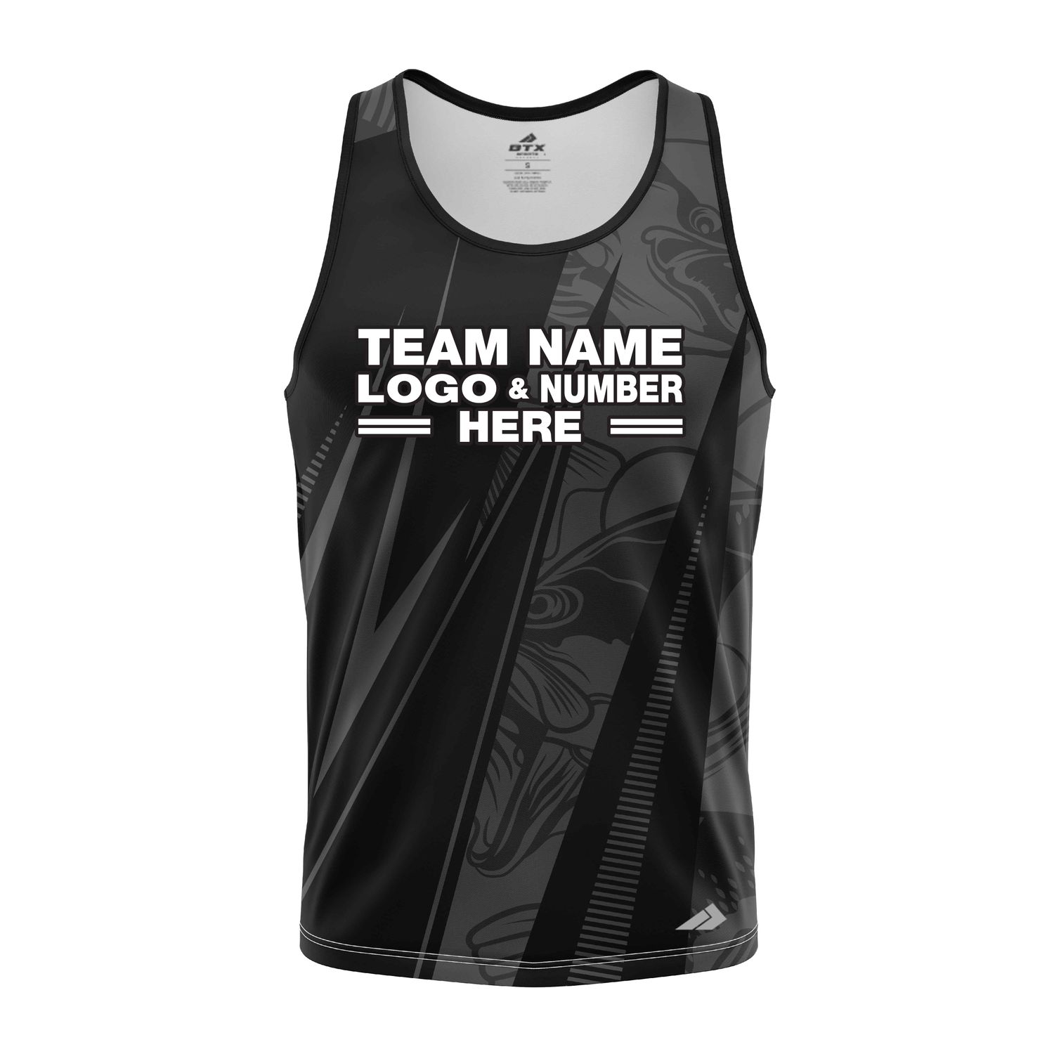 Custom Fully Sublimated Electric Fishing Pattern Dark Performance Tank Top 22689