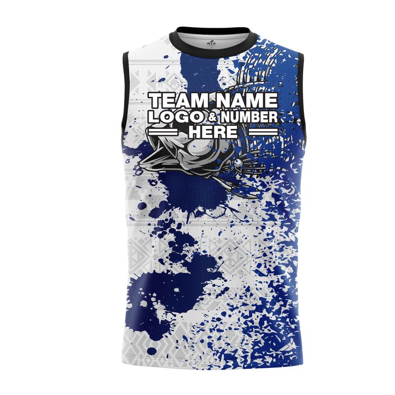 Custom Fully Sublimated Blue Splash Pattern Performance Sleeveless 22733