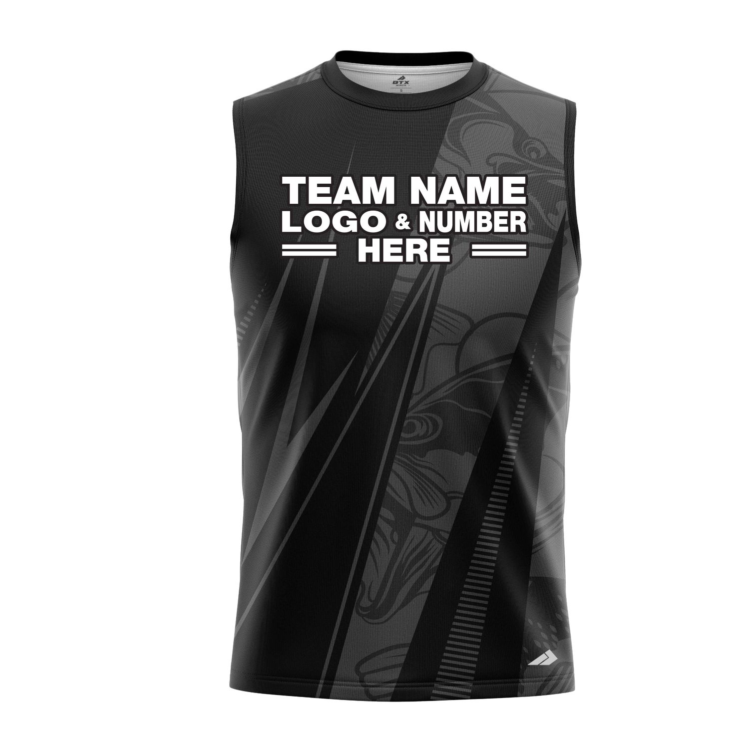 Custom Fully Sublimated Electric Fishing Pattern Dark Performance Sleeveless 22781