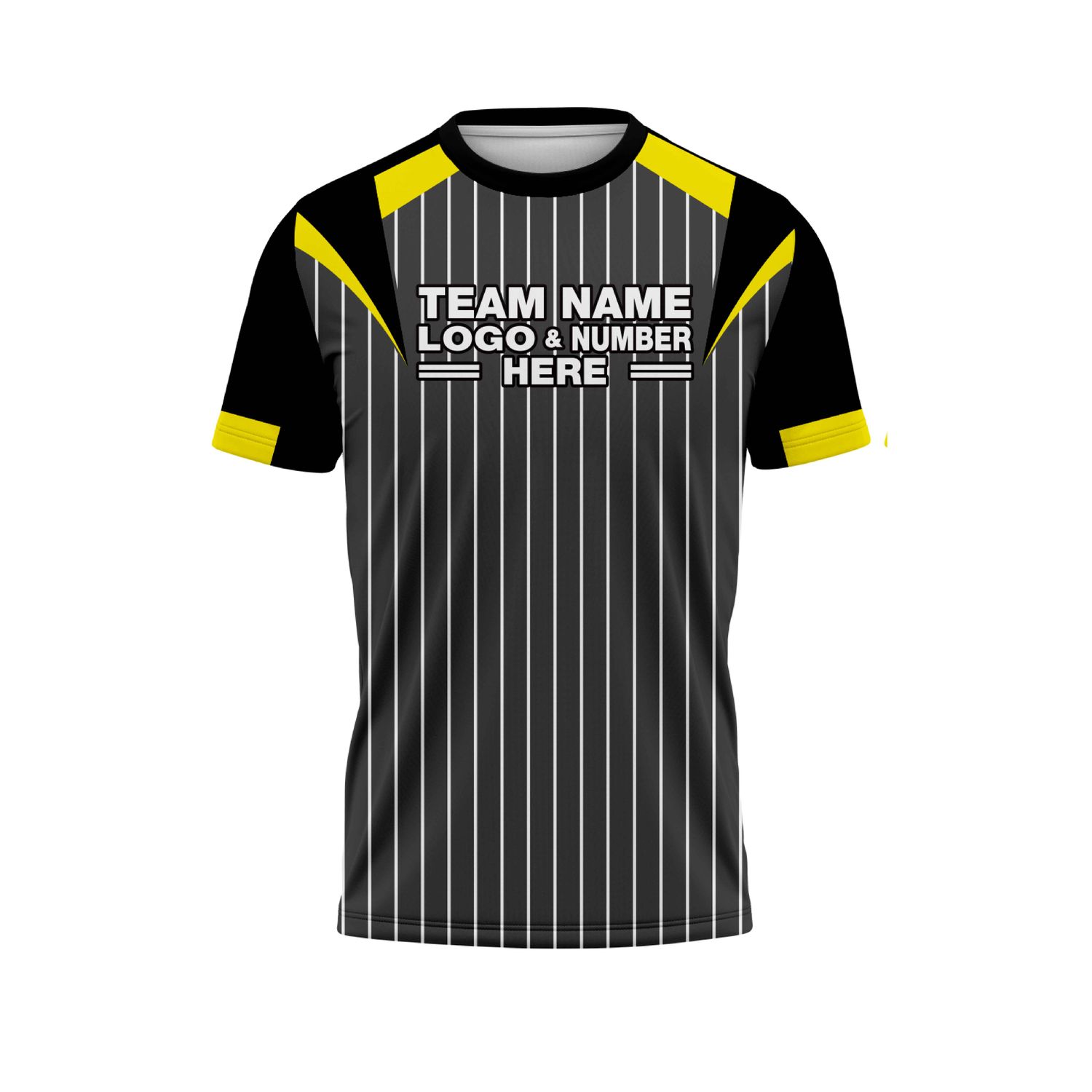 Custom Fully Sublimated Professional Referee Pattern Black Gray Yellow Performance Jersey 23557