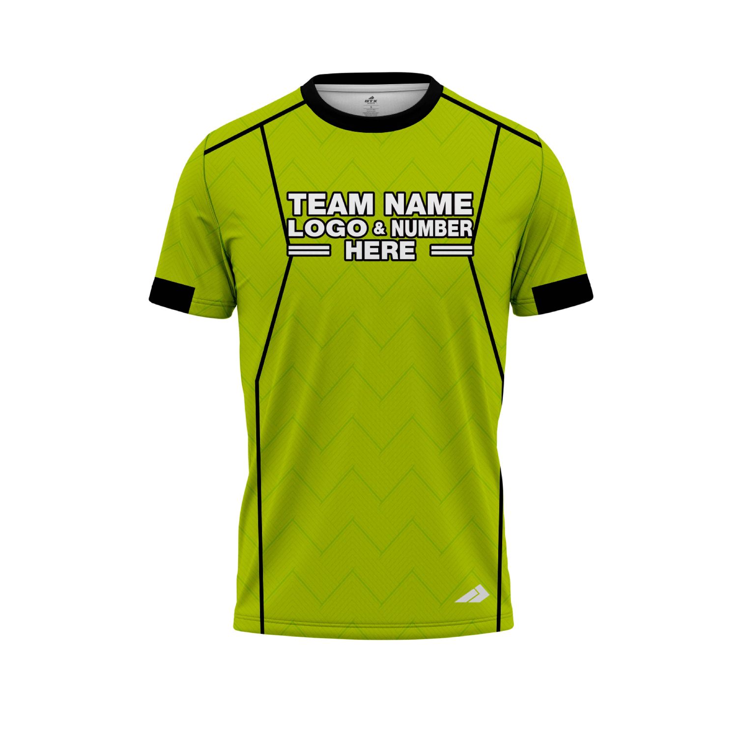 Custom Fully Sublimated Precision Referee Pattern Neon Green Performance Jersey 23564
