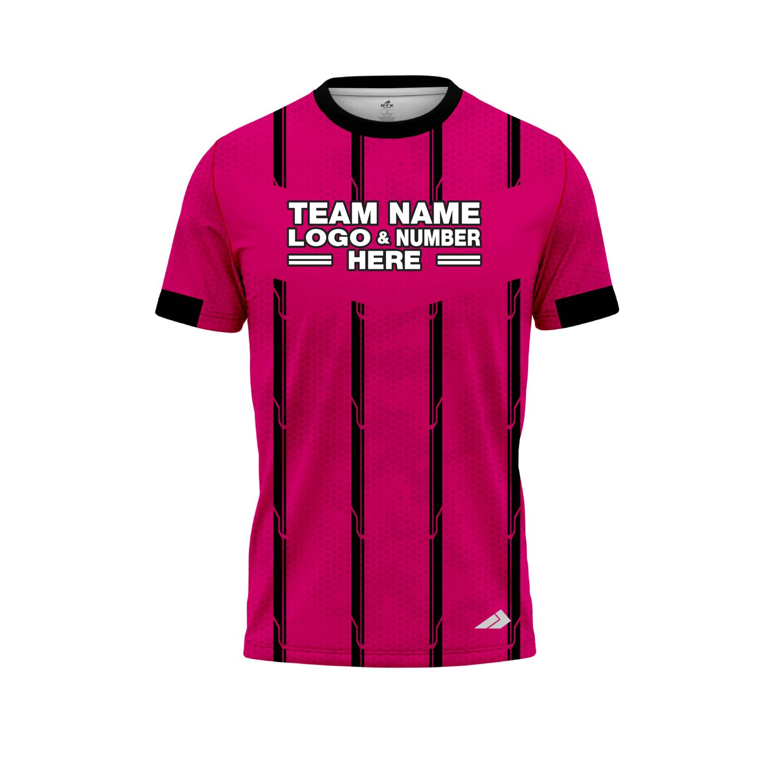 Custom Fully Sublimated Striped Referee Pattern Pink Performance Jersey 23585