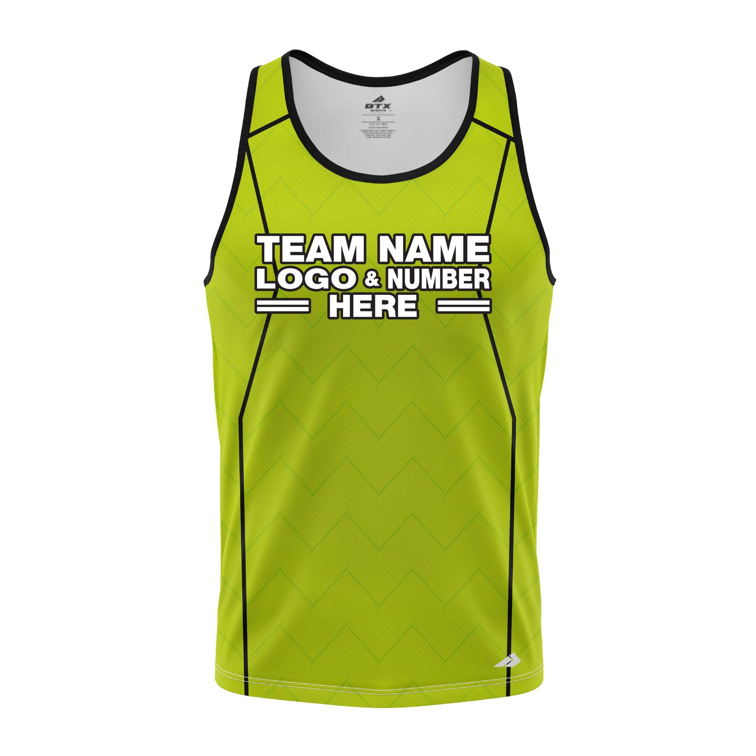 Custom Fully Sublimated Precision Referee Pattern Neon Green Performance Tank Top 23610