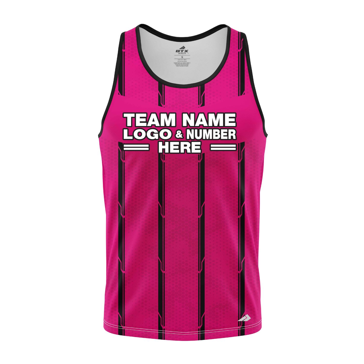 Custom Fully Sublimated Striped Referee Pattern Pink Performance Tank Top 23622
