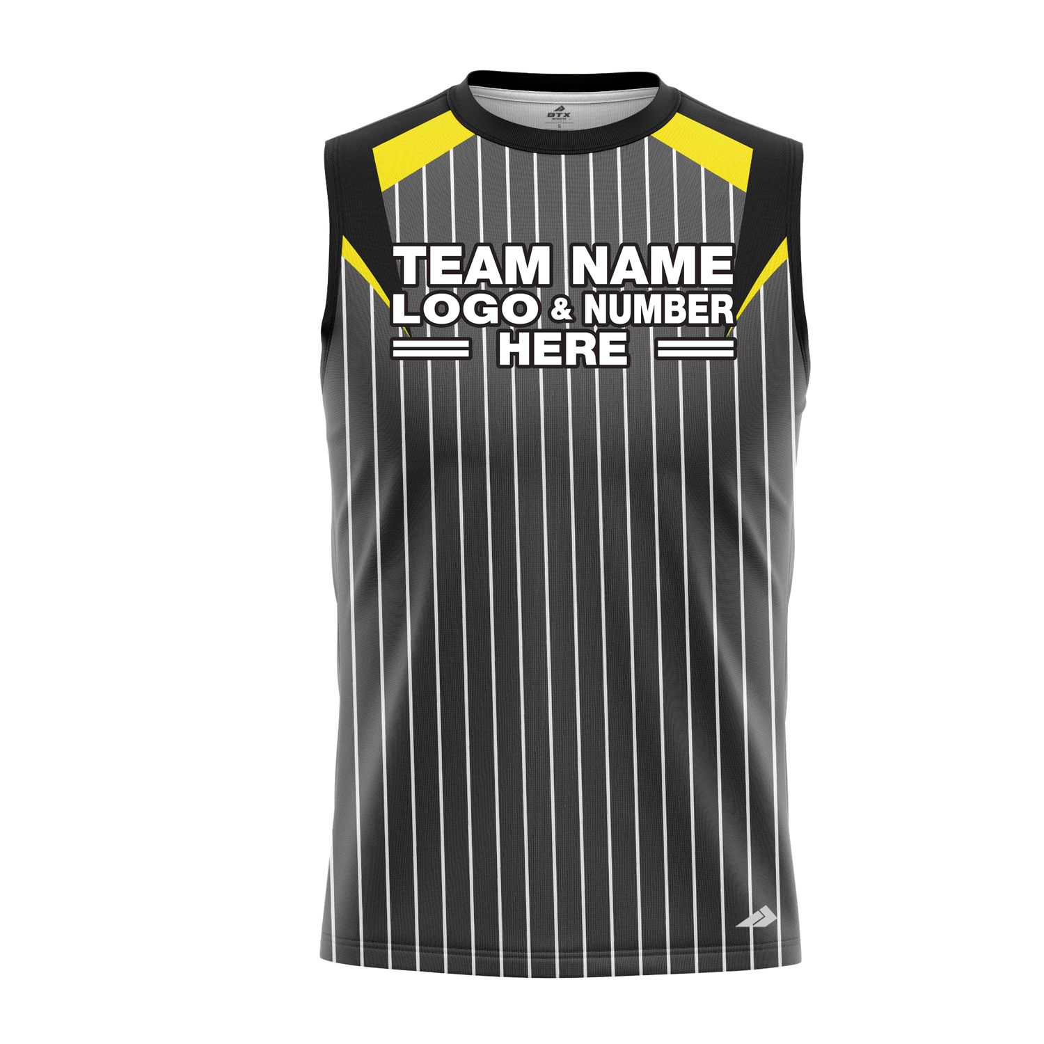 Custom Fully Sublimated Professional Referee Pattern Black Gray Yellow Performance Sleeveless 23634