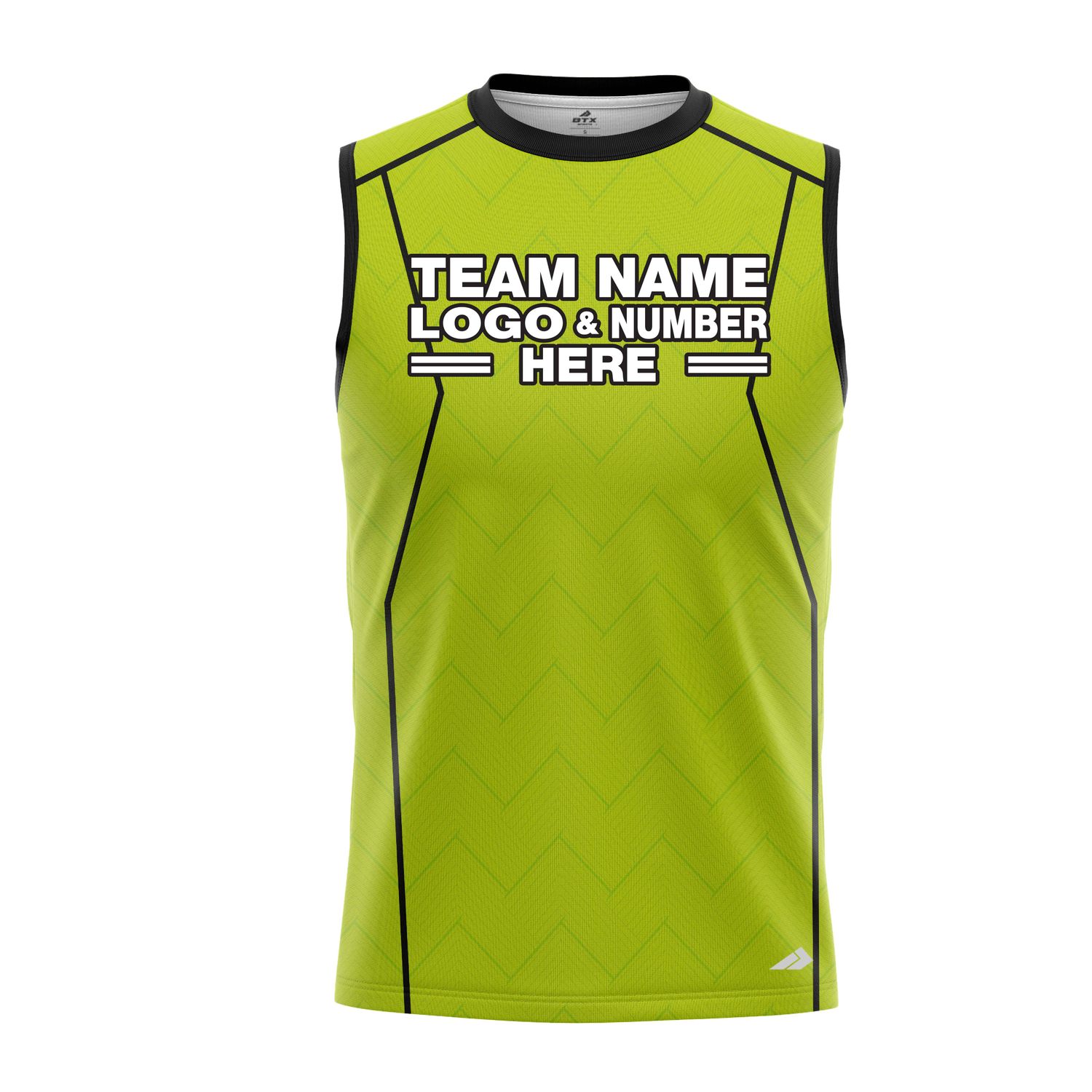 Custom Fully Sublimated Precision Referee Pattern Neon Green Performance Sleeveless 23638