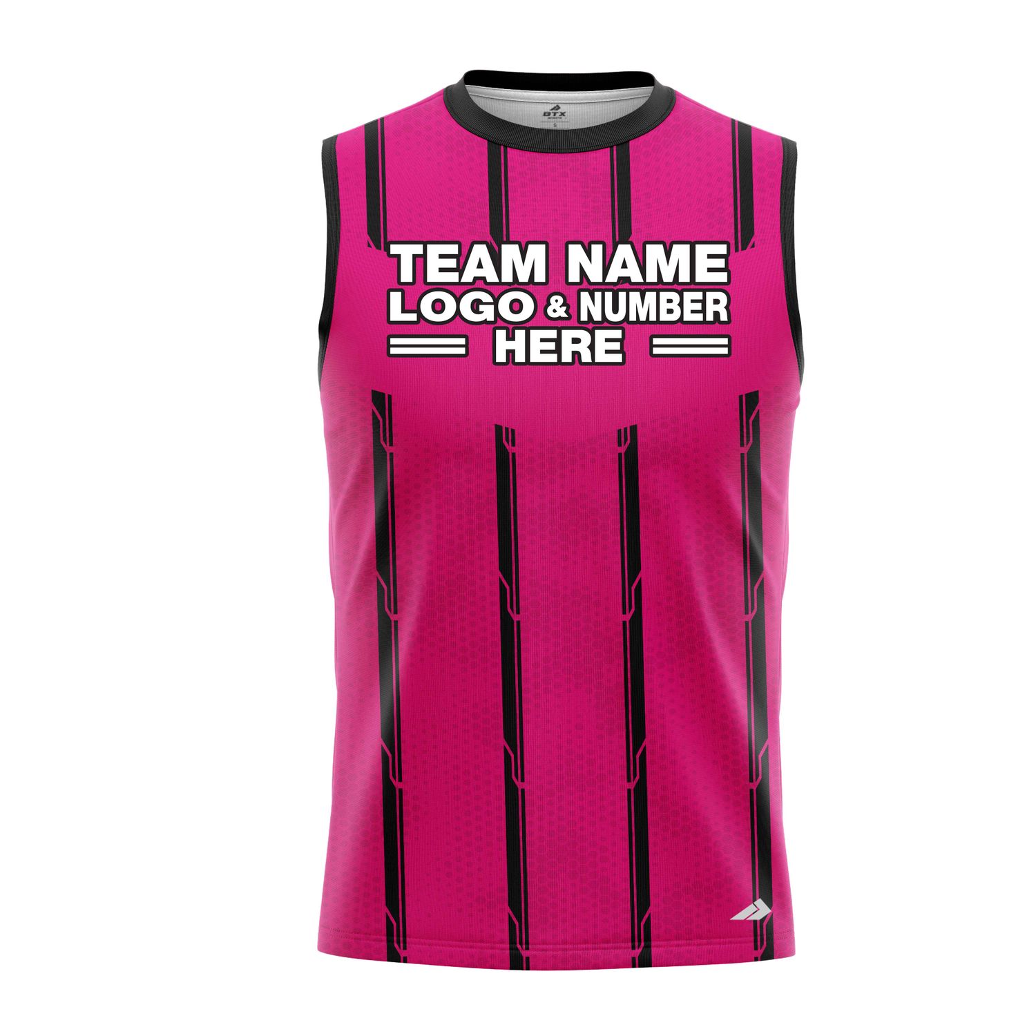 Custom Fully Sublimated Striped Referee Pattern Pink Performance Sleeveless 23650
