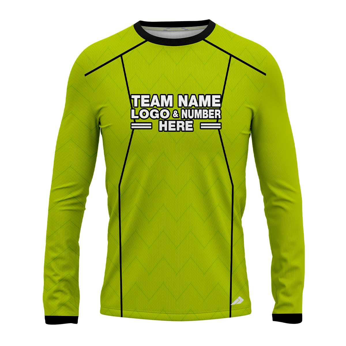 Custom Fully Sublimated Precision Referee Pattern Neon Green Performance Long Sleeves 23674