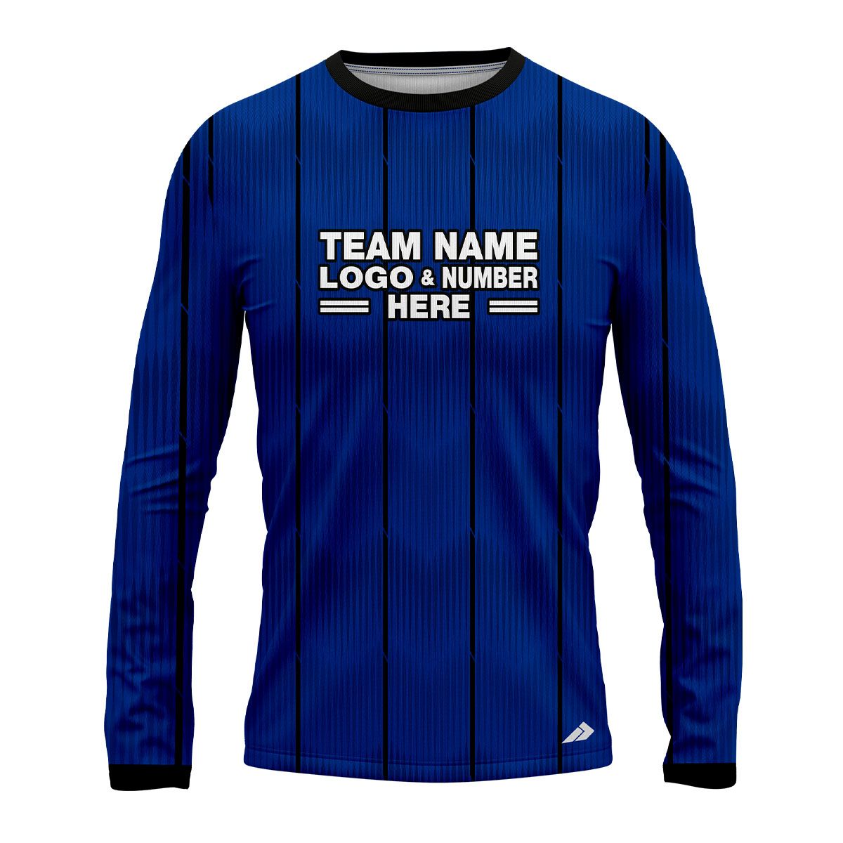 Custom Fully Sublimated Striped Referee Pattern Blue Performance Long Sleeves 23734