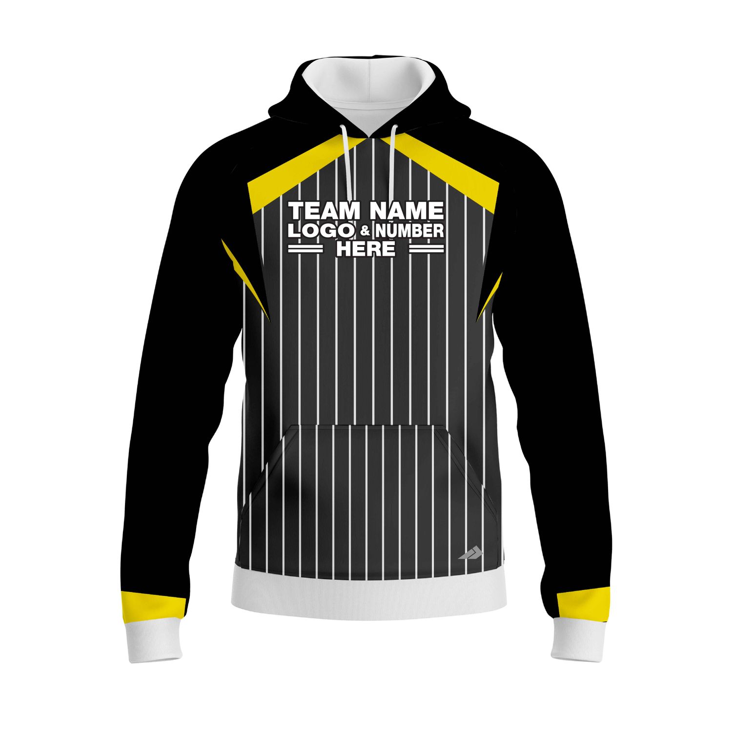 Custom Fully Sublimated Professional Referee Pattern Black Gray Yellow Performance Sports Pullover Hoodie 23746