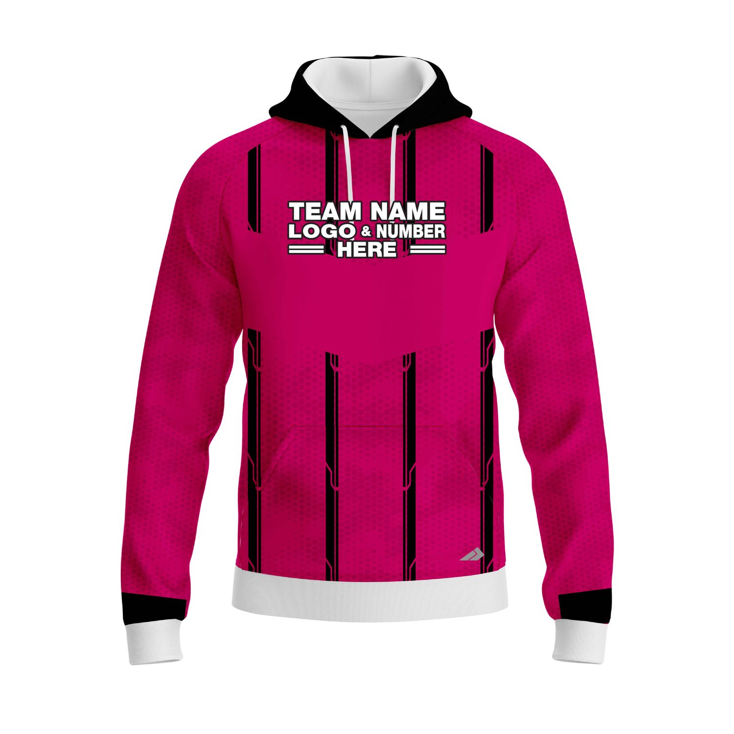 Custom Fully Sublimated Striped Referee Pattern Pink Performance Sports Pullover Hoodie 23754
