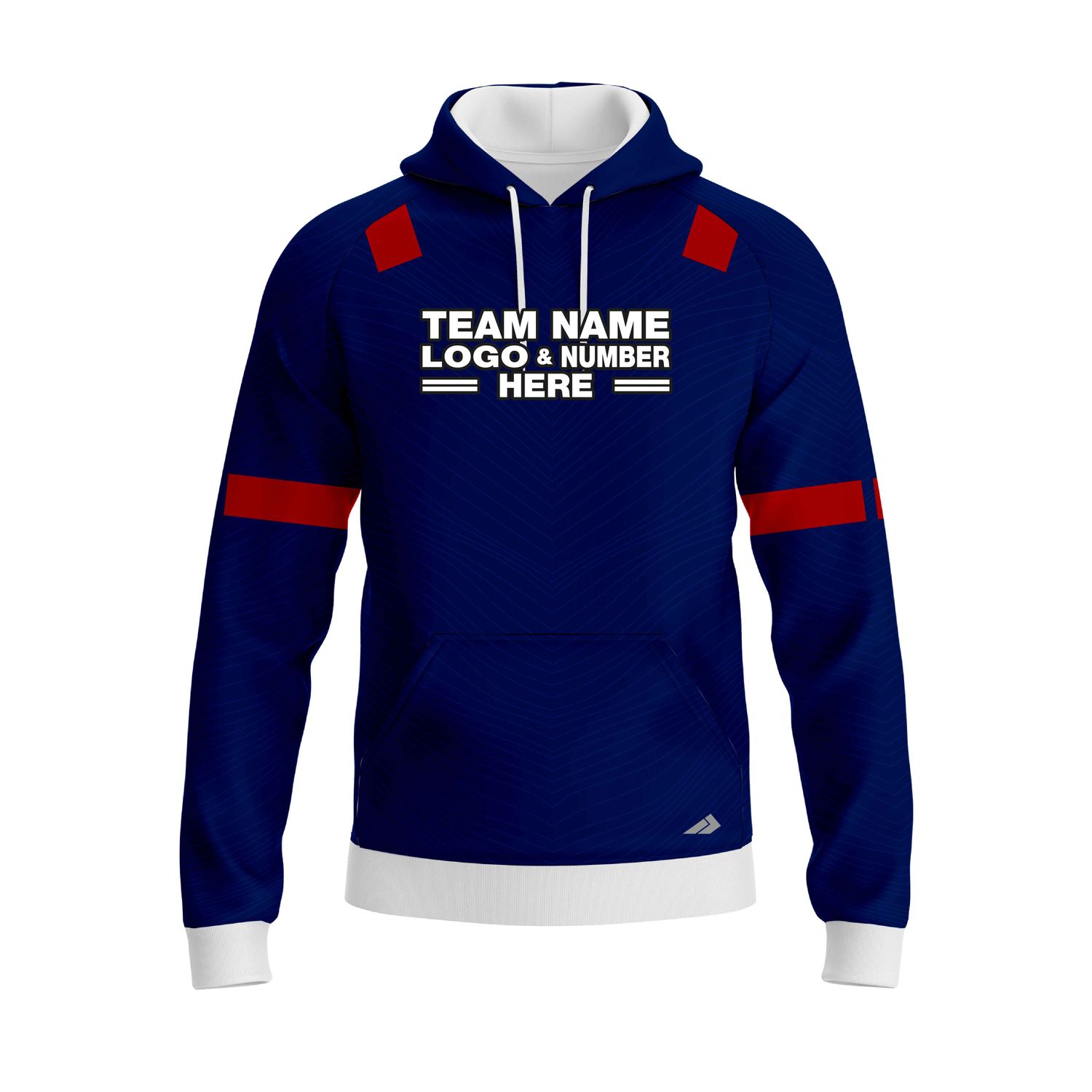 Custom Fully Sublimated Modern Referee Pattern Blue Performance Sports Pullover Hoodie 23756