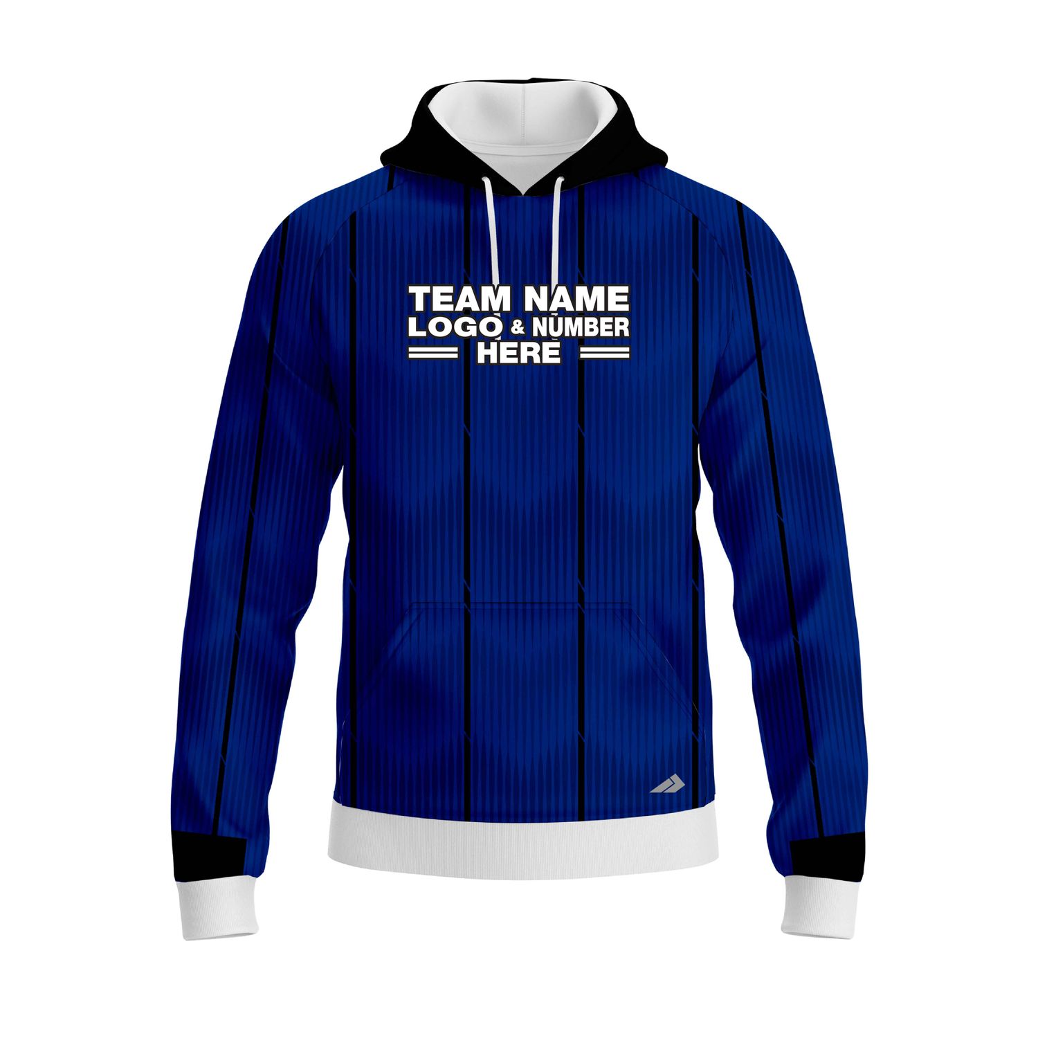 Custom Fully Sublimated Striped Referee Pattern Blue Performance Sports Pullover Hoodie 23758