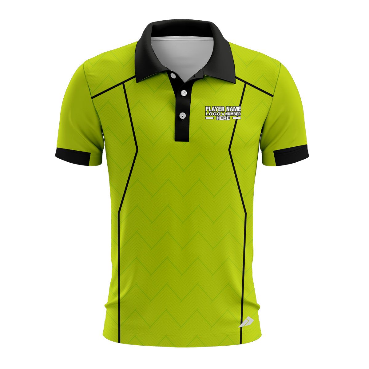 Custom Fully Sublimated Precision Referee Pattern Neon Green Performance Polo Shirt 23767