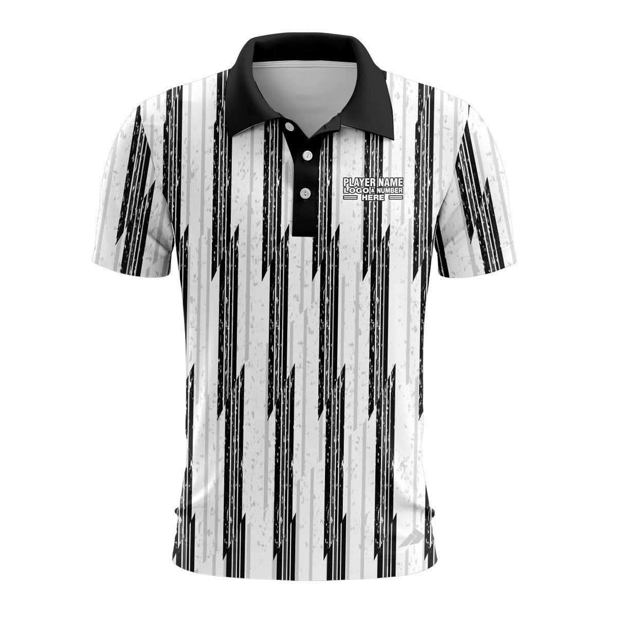 Custom Fully Sublimated Elite Referee Pattern White Performance Polo Shirt 23774
