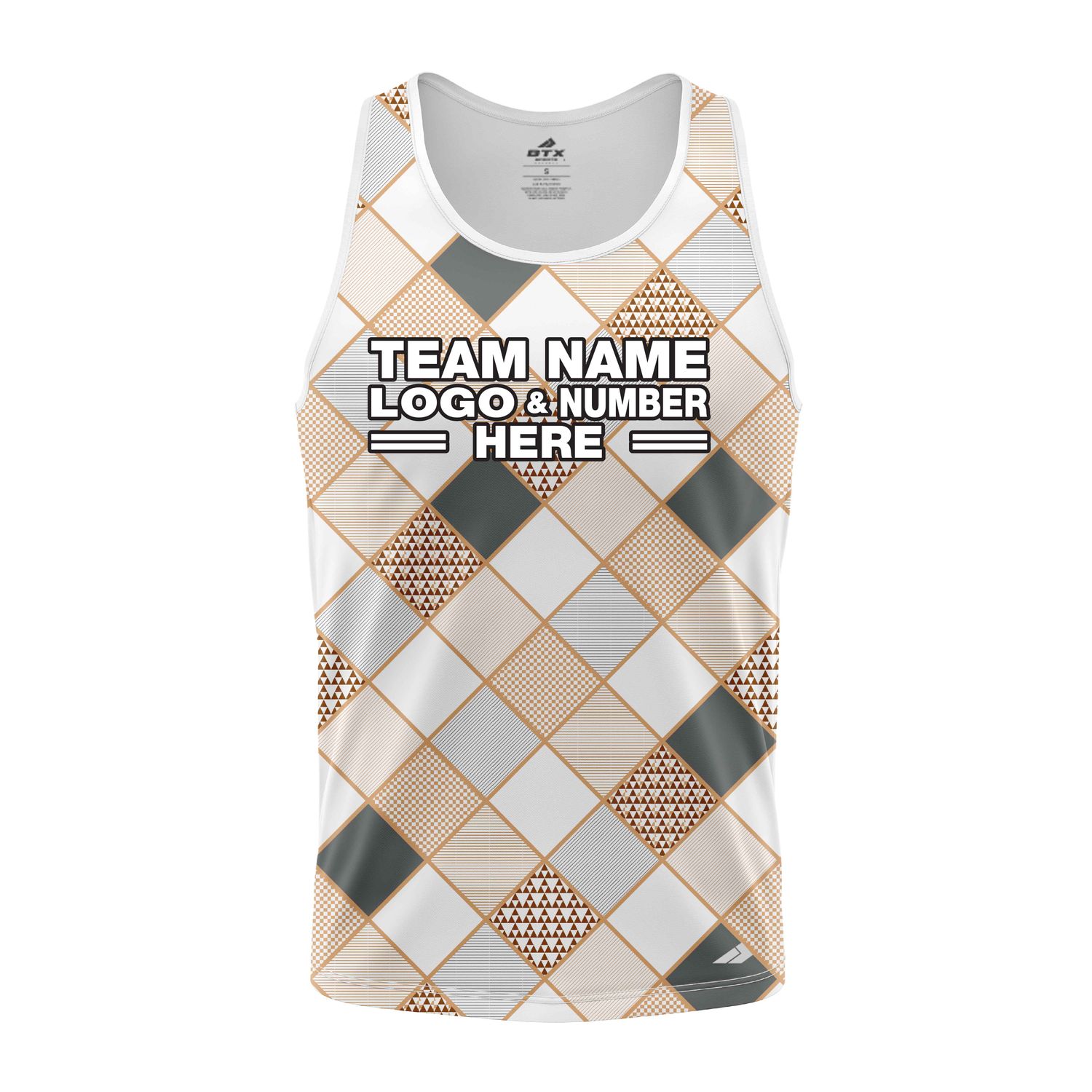 Custom Fully Sublimated Luxe Golf Pattern Faded Performance Tank Top 23881