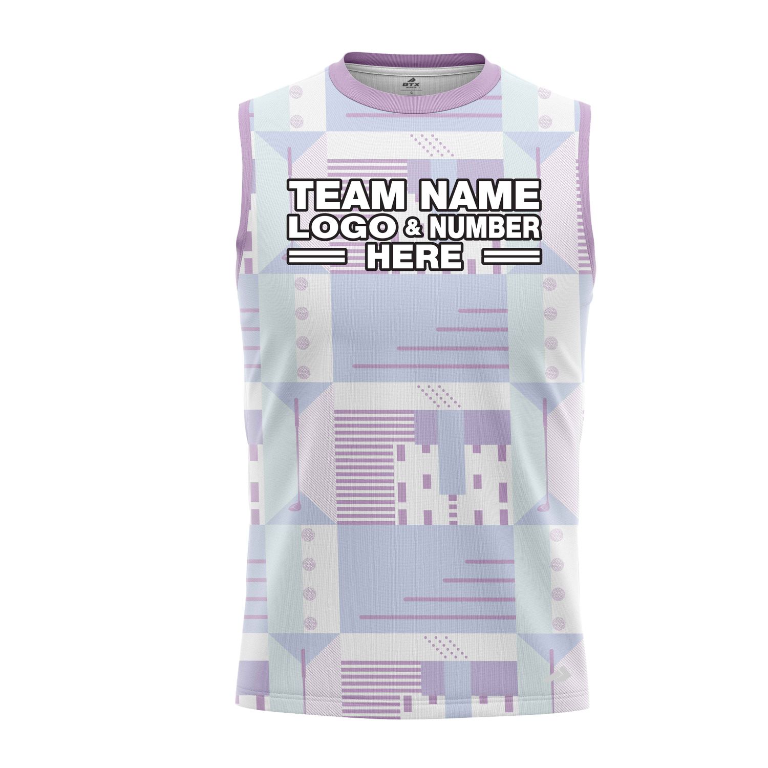 Custom Fully Sublimated Pastel Geometric Golf Pattern Performance Sleeveless 23905