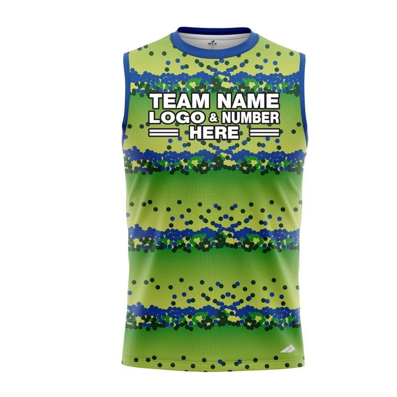Custom Fully Sublimated Balls Dynamic Golf Pattern Green Blue Performance Sleeveless 23909