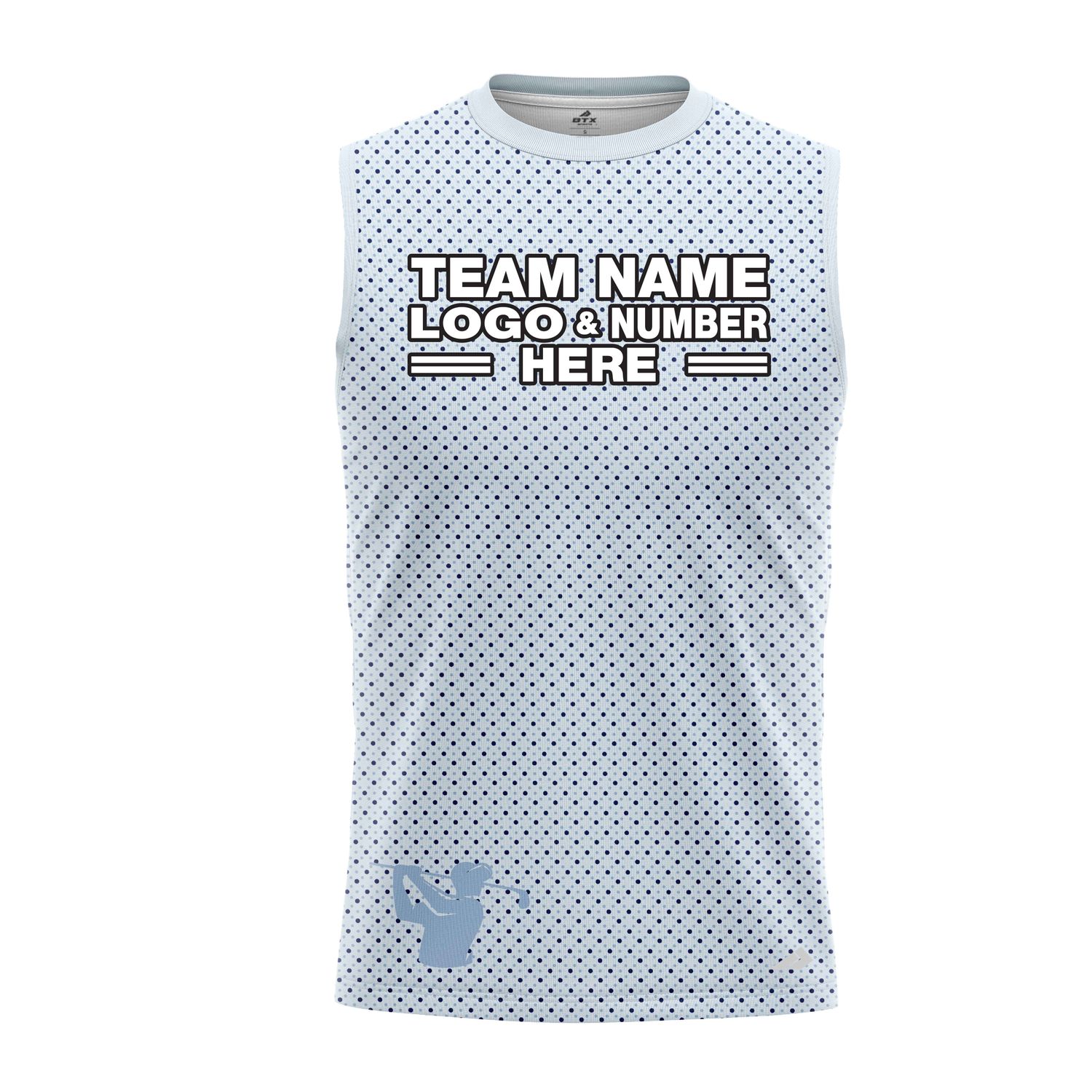 Custom Fully Sublimated Basic Golf Pattern SkyBlue Performance Sleeveless 23925