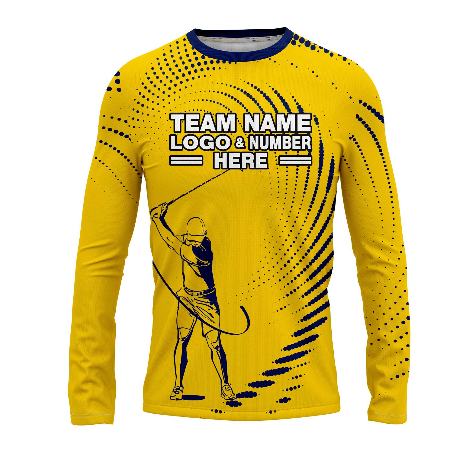 Custom Fully Sublimated Dynamic Golf Pattern Yellow Blue Performance Long Sleeves 23929