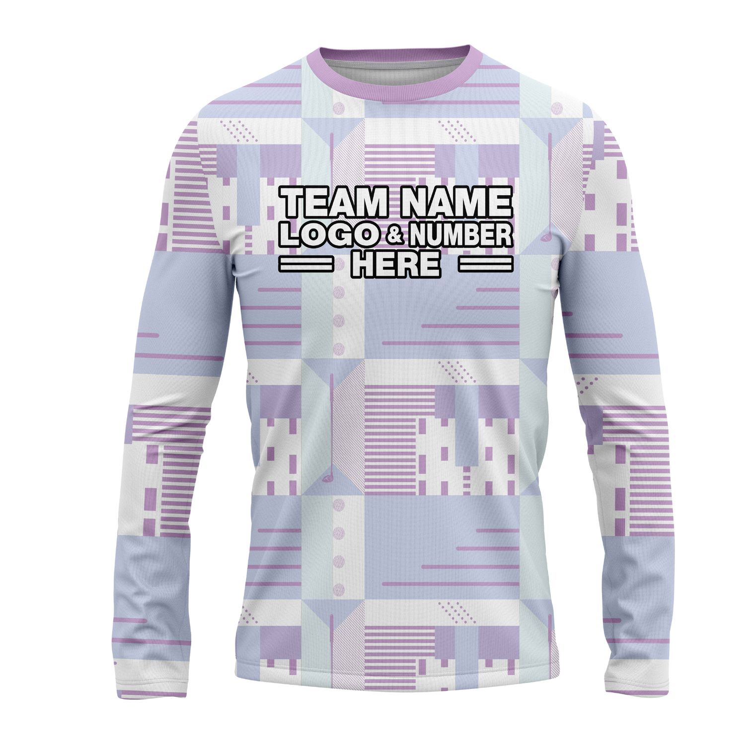 Custom Fully Sublimated Pastel Geometric Golf Pattern Performance Long Sleeves 23953