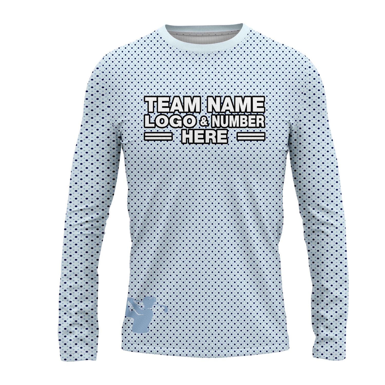 Custom Fully Sublimated Basic Golf Pattern SkyBlue Performance Long Sleeves 24013
