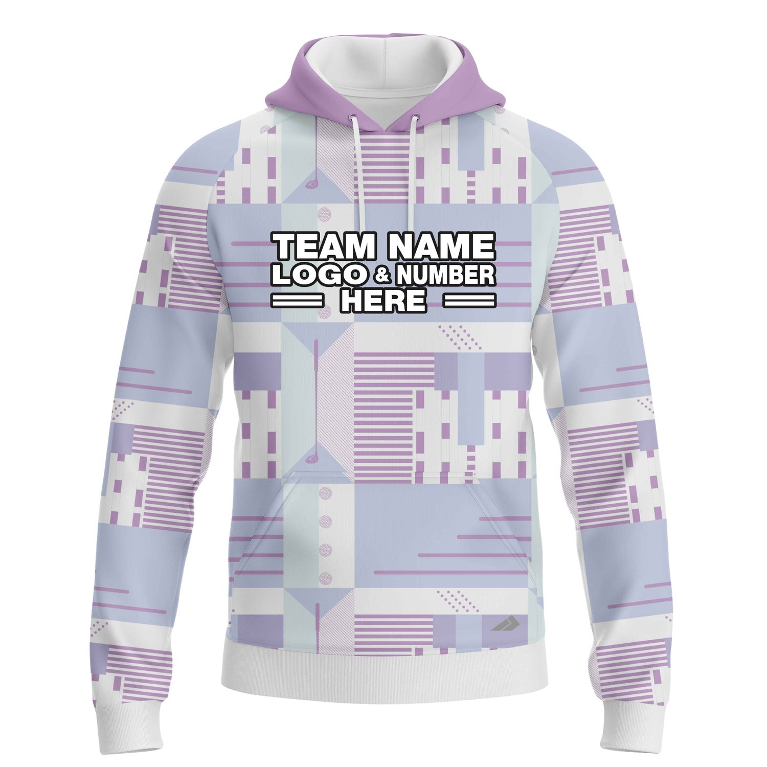 Custom Fully Sublimated Pastel Geometric Golf Pattern Performance Sports Pullover Hoodie 24029