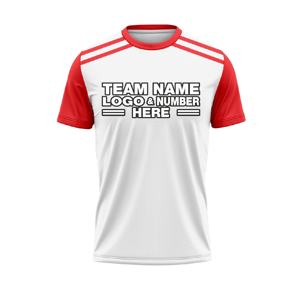 Custom Fully Sublimated Shoulder Stripes Pattern White Red Performance Soccer Uniform Jersey 24097