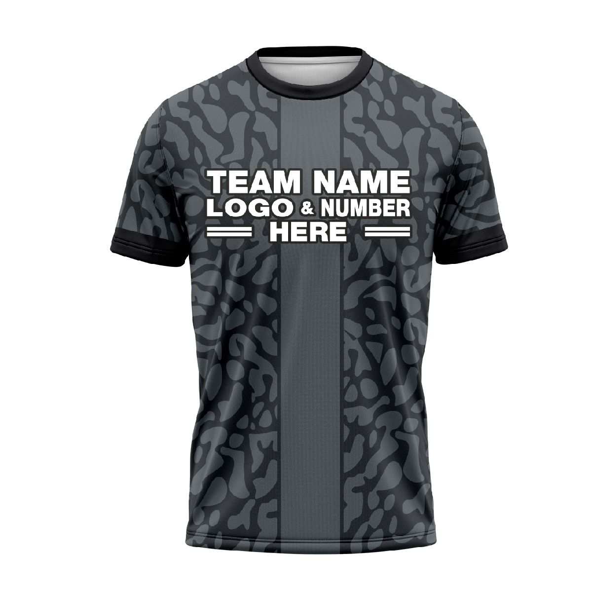 Custom Fully Sublimated Camo Pattern Gray Black Performance Soccer Uniform Jersey 24121