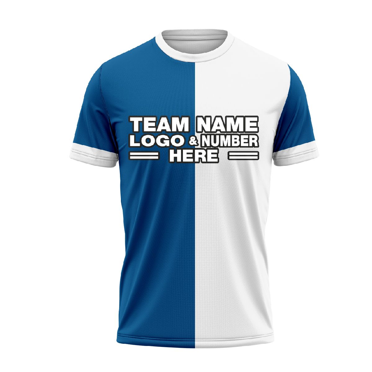 Custom Fully Sublimated Basic Pattern White Blue Performance Soccer Uniform Jersey 24137