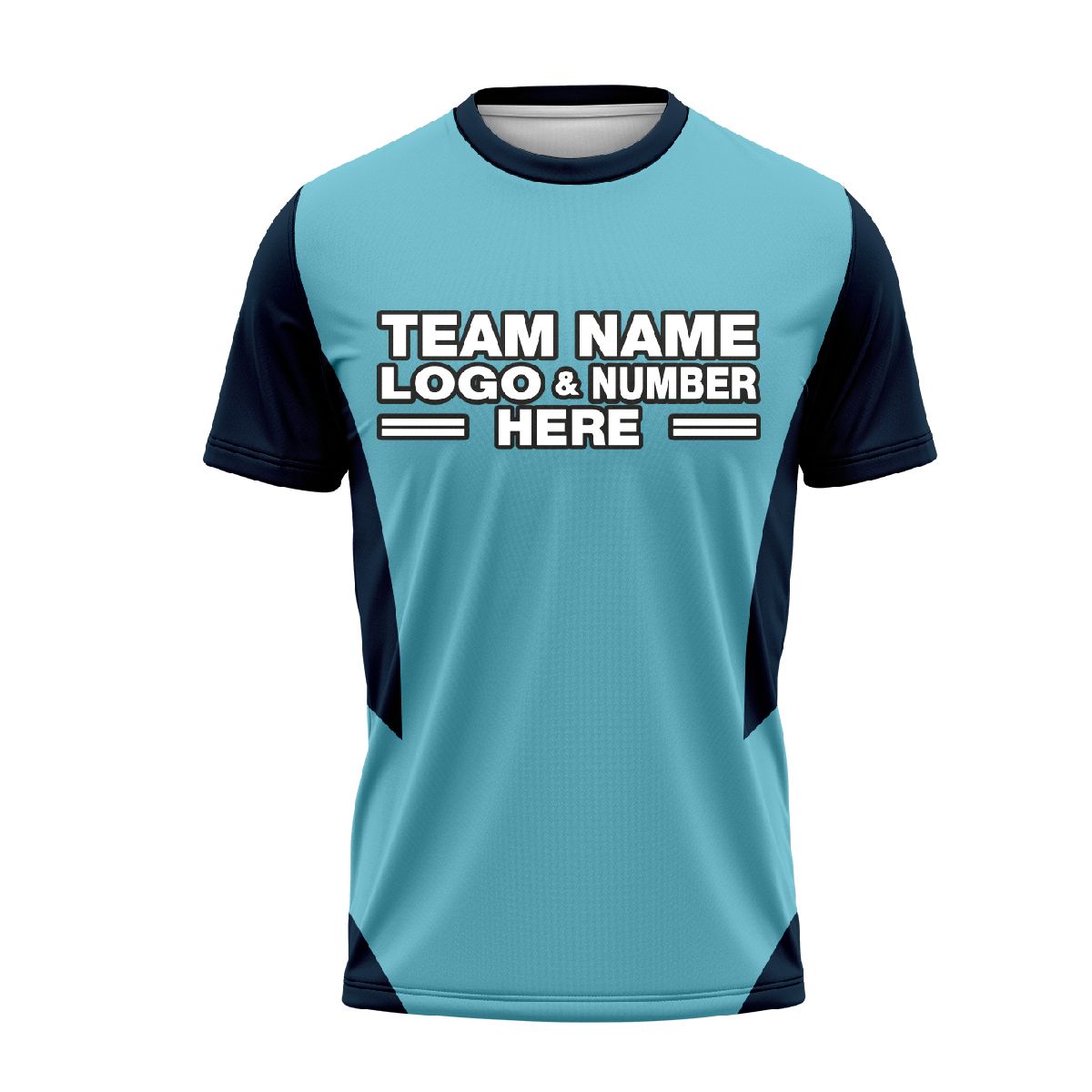 Custom Fully Sublimated Colored Sleeves Pattern SkyBlue Navy Blue Performance Soccer Uniform Jersey 24177