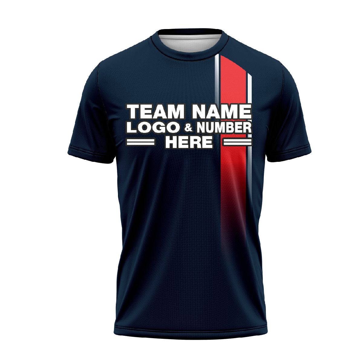 Custom Fully Sublimated Shaded Stripe on Left Breast Pattern Navy Blue Red Performance Soccer Uniform Jersey 24185