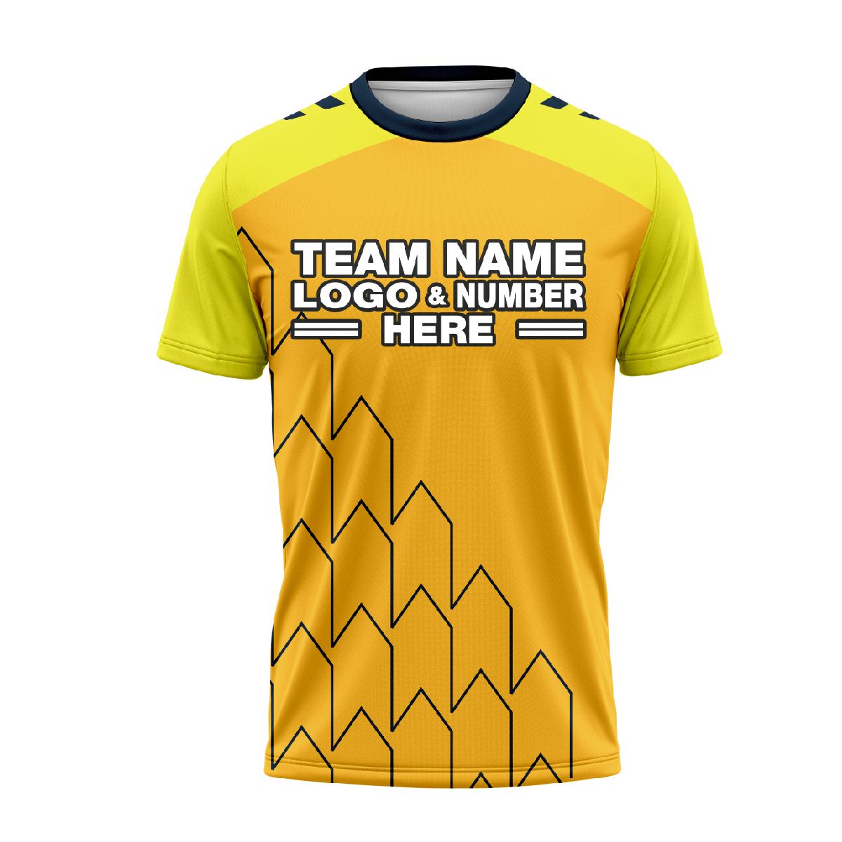 Custom Fully Sublimated Crossover Sleeves Pattern Yellow Gold Performance Soccer Uniform Jersey 24225