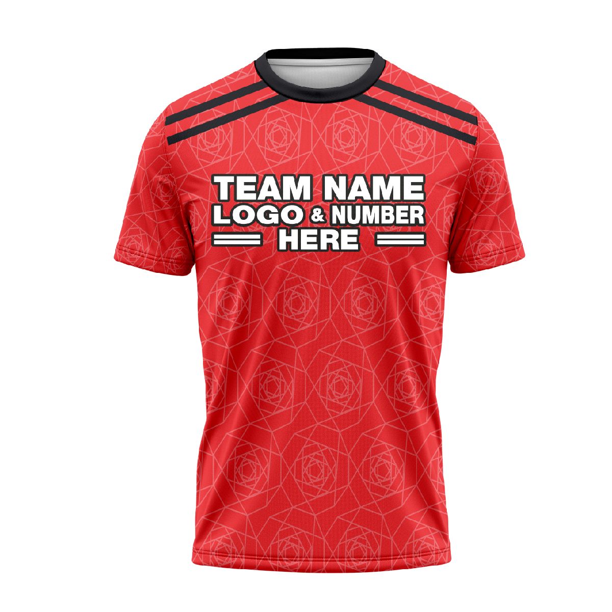 Custom Fully Sublimated Tangled Pattern Red Black Performance Soccer Uniform Jersey 24217