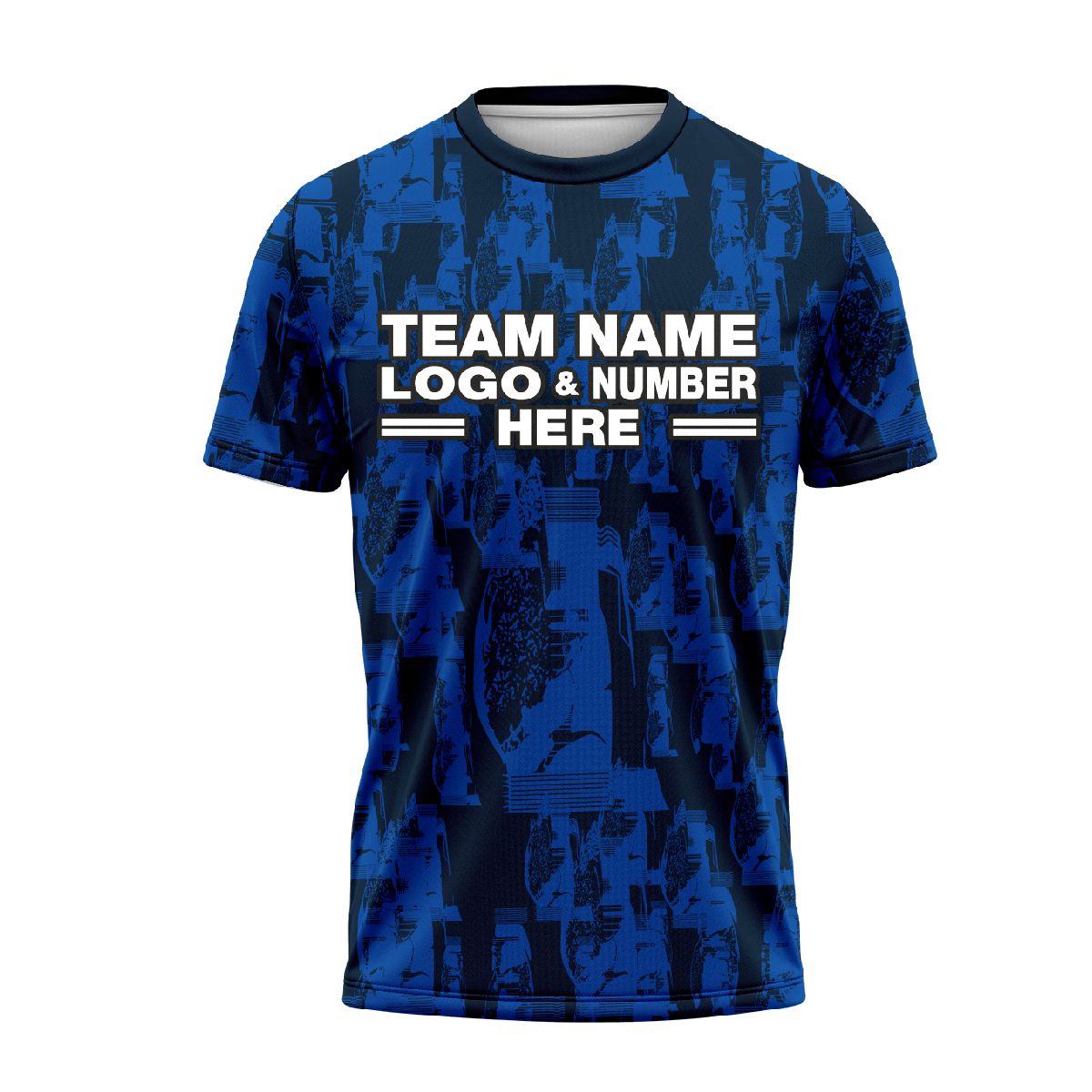 Custom Fully Sublimated Cracked Pattern Blue Black Performance Soccer Uniform Jersey 24249
