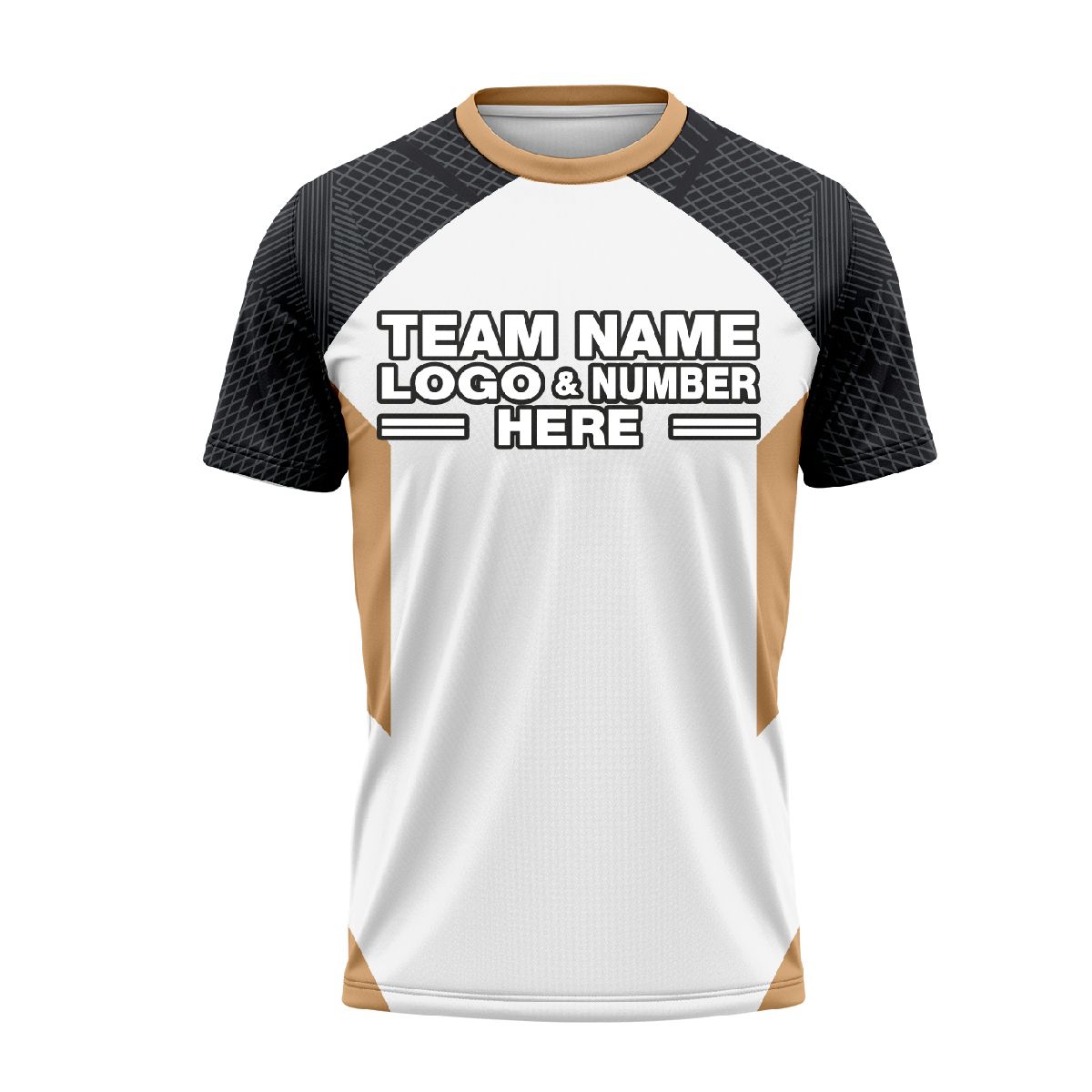 Custom Fully Sublimated Penguin Pattern White Black Gold Performance Soccer Uniform Jersey 24257