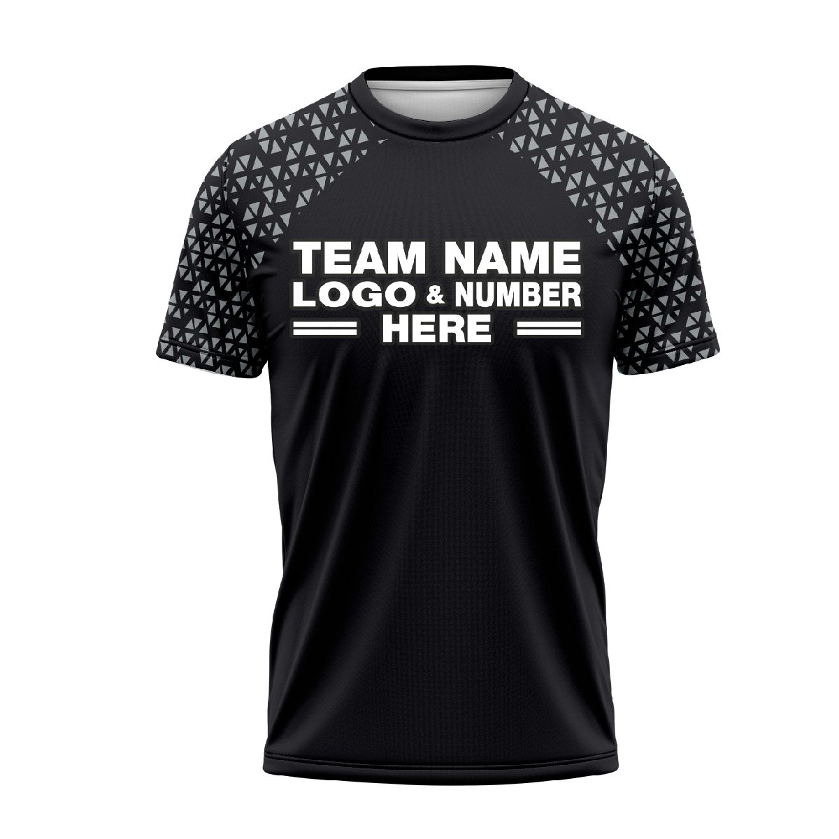 Custom Fully Sublimated Triangles on Sleeves Pattern Black White Performance Soccer Uniform Jersey 24305