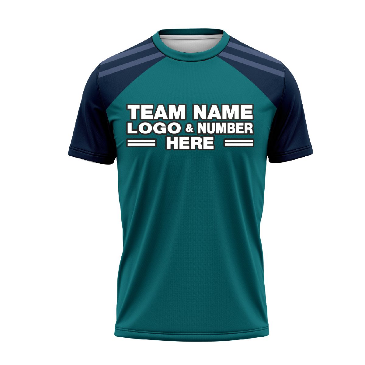 Custom Fully Sublimated Colored Sleeves Pattern Teal Blue Performance Soccer Uniform Jersey 24321