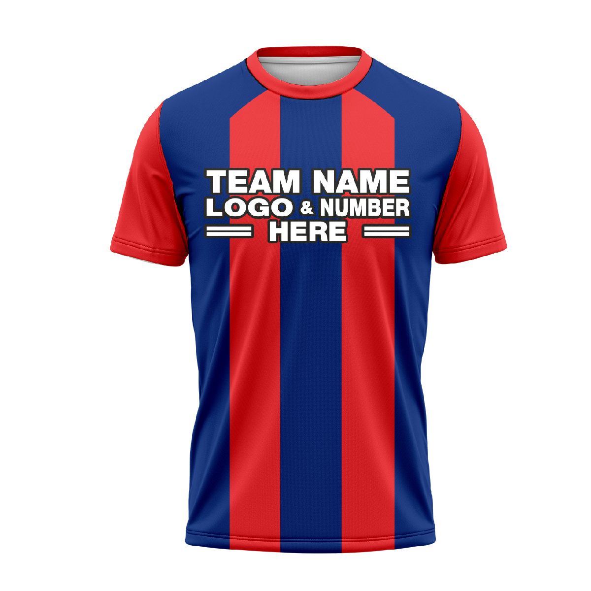 Custom Fully Sublimated Stripes Pattern Blue Red Performance Soccer Uniform Jersey 24329