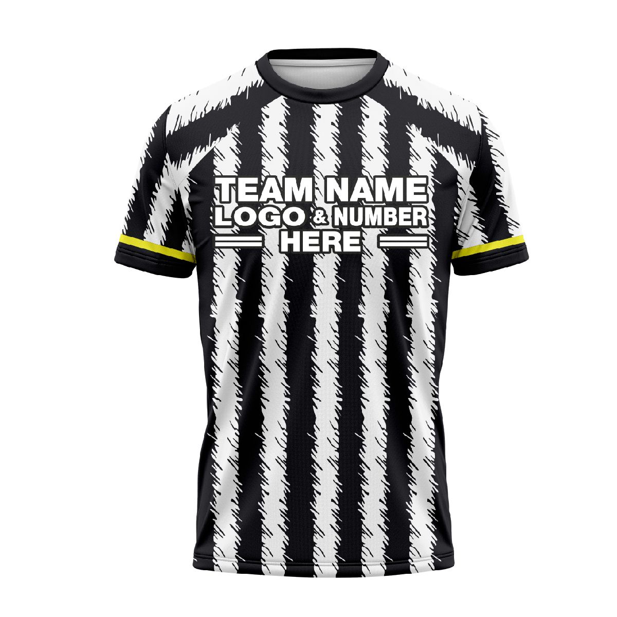Custom Fully Sublimated Panda Pattern Black White Yellow Performance Soccer Uniform Jersey 24401